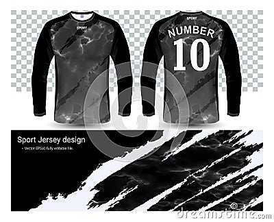 Long sleeve soccer jerseys t-shirts mockup template Vector Illustration