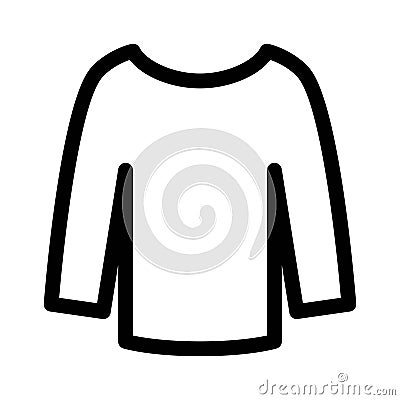 Long Sleeve T-shirt, fashion technical illustration with long sleeves. Cartoon Illustration