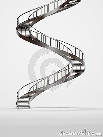 Long spiral stairs Stock Photo