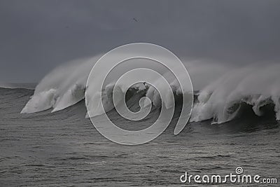 Long spraying wave Stock Photo