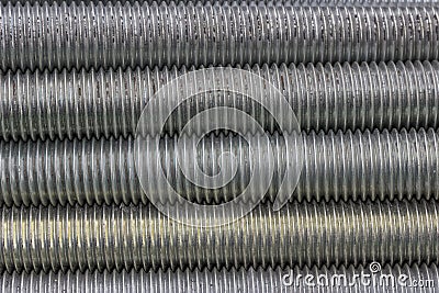 Long steel screws thread background 2 Stock Photo