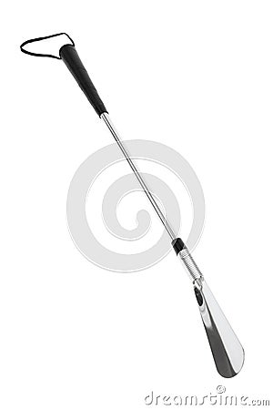 Long steel shoehorn Stock Photo