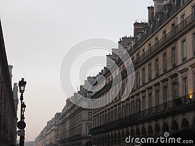 A long street in the main part of Paris Editorial Stock Photo