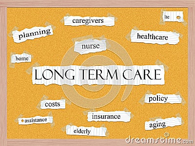 Long Term Care Corkboard Word Concept Stock Photo