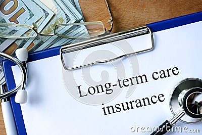 Long-term care insurance form. Stock Photo