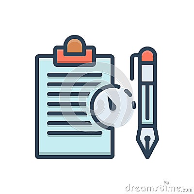 Color illustration icon for Long Term Contract, contracting and agreement Cartoon Illustration