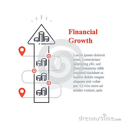 Long term investment strategy, stock market portfolio increase, boost revenue, business growth Stock Photo