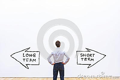 Long term vs short term concept Stock Photo