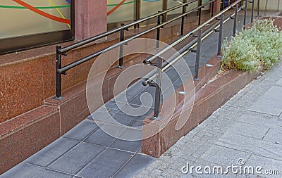 Long Wheelchair Ramp Stock Photo