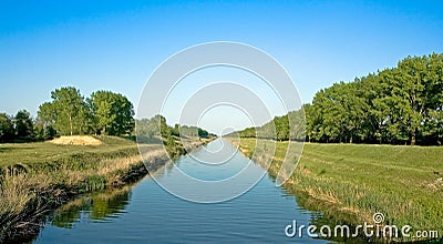 Long wide water canal for watering Stock Photo