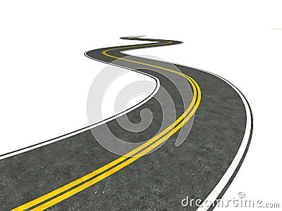 Long winding road illustration Stock Photo