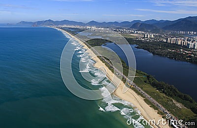 Long and wonderful beaches, Recreio dos Bandeirantes beach, Rio de Janeiro Brazil Stock Photo