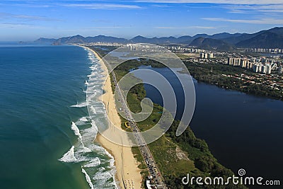 Long and wonderful beaches, Recreio dos Bandeirantes beach, Rio de Janeiro Brazil Stock Photo