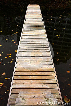 Long wooden dock Stock Photo