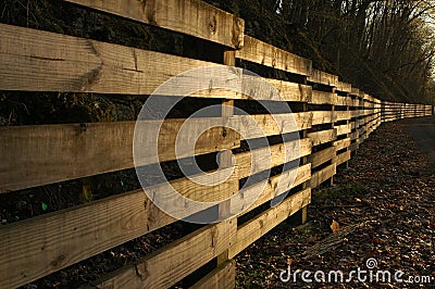 A long wooden fence... Stock Photo