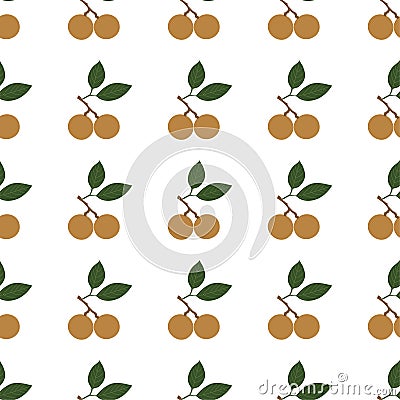 Longan fruit. Seamless Vector Patterns Vector Illustration