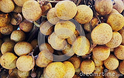 Longans for sale in supermarket, Fresh Longans background, tropical Thai fruit, Food available to everyone Stock Photo