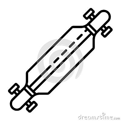 Longboard icon, outline style Vector Illustration