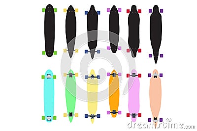 Longboard Vector Illustration