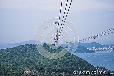 The Longest Cable Car situated on the Phu Quoc Island to Hon Thom island Stock Photo