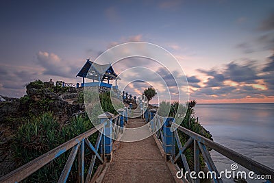 Longexposure shot from Kukup Beach Stock Photo