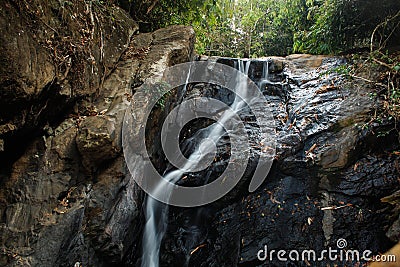 Longexposure shot of waterfall at Vagamon, Kerala. Stock Photo