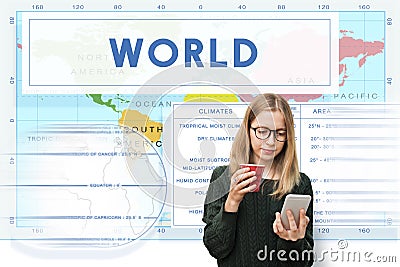 Longitude Latitude World Cartography Concept Stock Photo