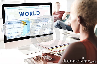 Longitude Latitude World Cartography Concept Stock Photo