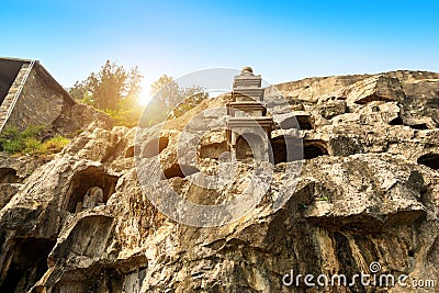 Dragon Gate Stone Carving in Luoyang, Henan, China Stock Photo