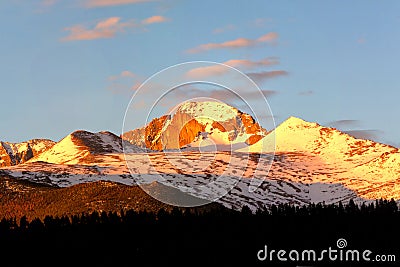 Longs Peak at sunrise Stock Photo