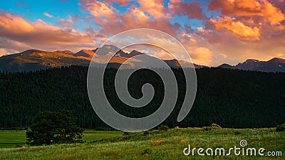 Longs Peak At Sunset Stock Photo