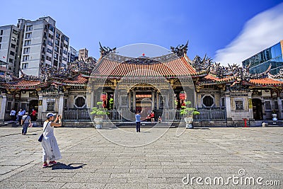 Longshan Temple exterior Stock Photo