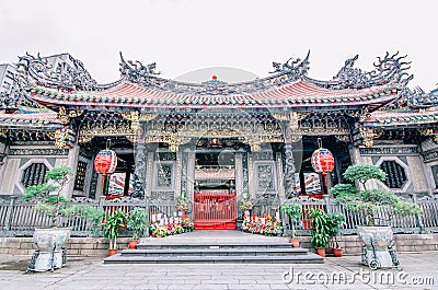 Longshan Temple is the most well known temple in Taiwan, The landmark temple dates from 1738 Stock Photo