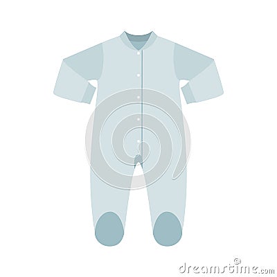 Longsleeve baby jumpsuit in flat syle isolated on white background Vector Illustration