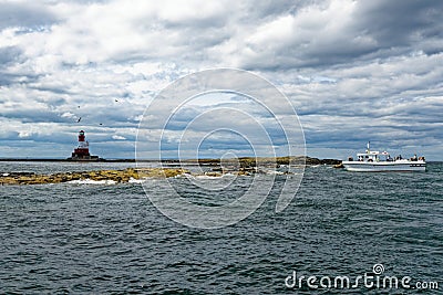 Longstone Lighthouse boat trip in the farne Islands - United Kingdom Editorial Stock Photo