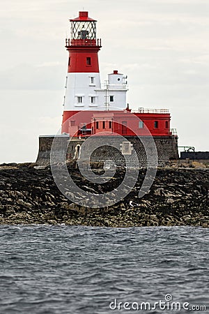 Longstone Lighthouse, Outer Farne lighthouse on the Farne Island Stock Photo