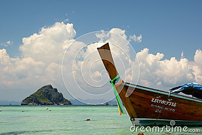 Longtail boat. Ko Phi Phi Don. Krabi province. Thailand Editorial Stock Photo