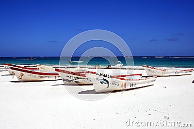 Longtail boats in Mexico Editorial Stock Photo