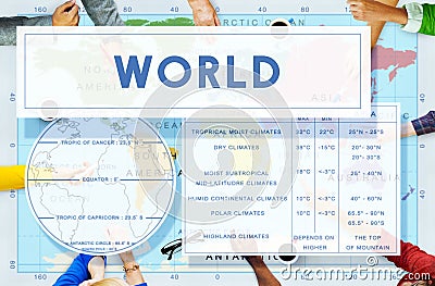 Longtitude Latitude World Cartography Concept Stock Photo