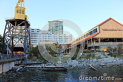 Lonsdale Quay waterfront boardwalk Editorial Stock Photo