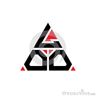 LOO triangle letter logo design with triangle shape. LOO triangle logo design monogram. LOO triangle vector logo template with red Vector Illustration