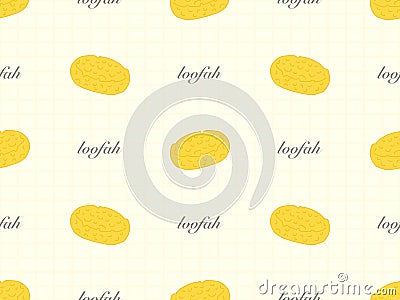 Loofah seamless pattern on yellow background Vector Illustration