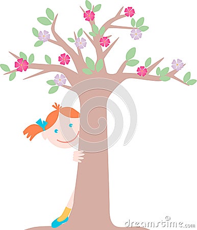 Look aut of the tree Vector Illustration