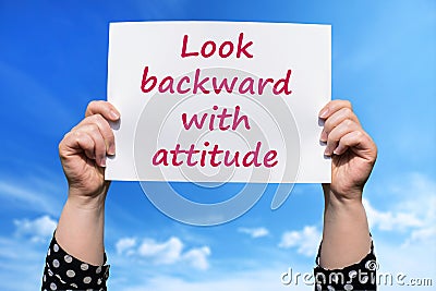 Look backward with attitude Stock Photo