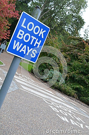 Look both ways. Stock Photo