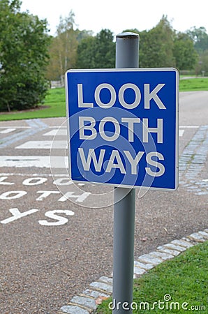 Look both ways. Stock Photo