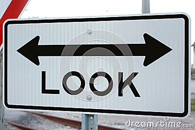 Look Both Ways Sign Stock Photo