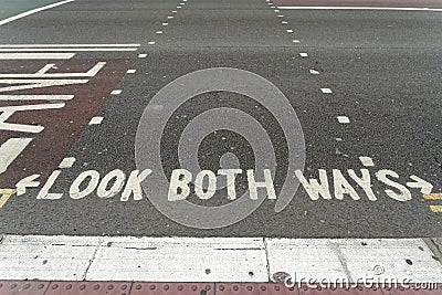 Look both ways sign Stock Photo