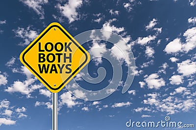 Look both ways Stock Photo