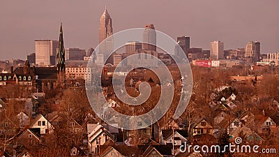 A look at Cleveland, Ohio from the Southwest Side - USA - GREAT LAKES Stock Photo